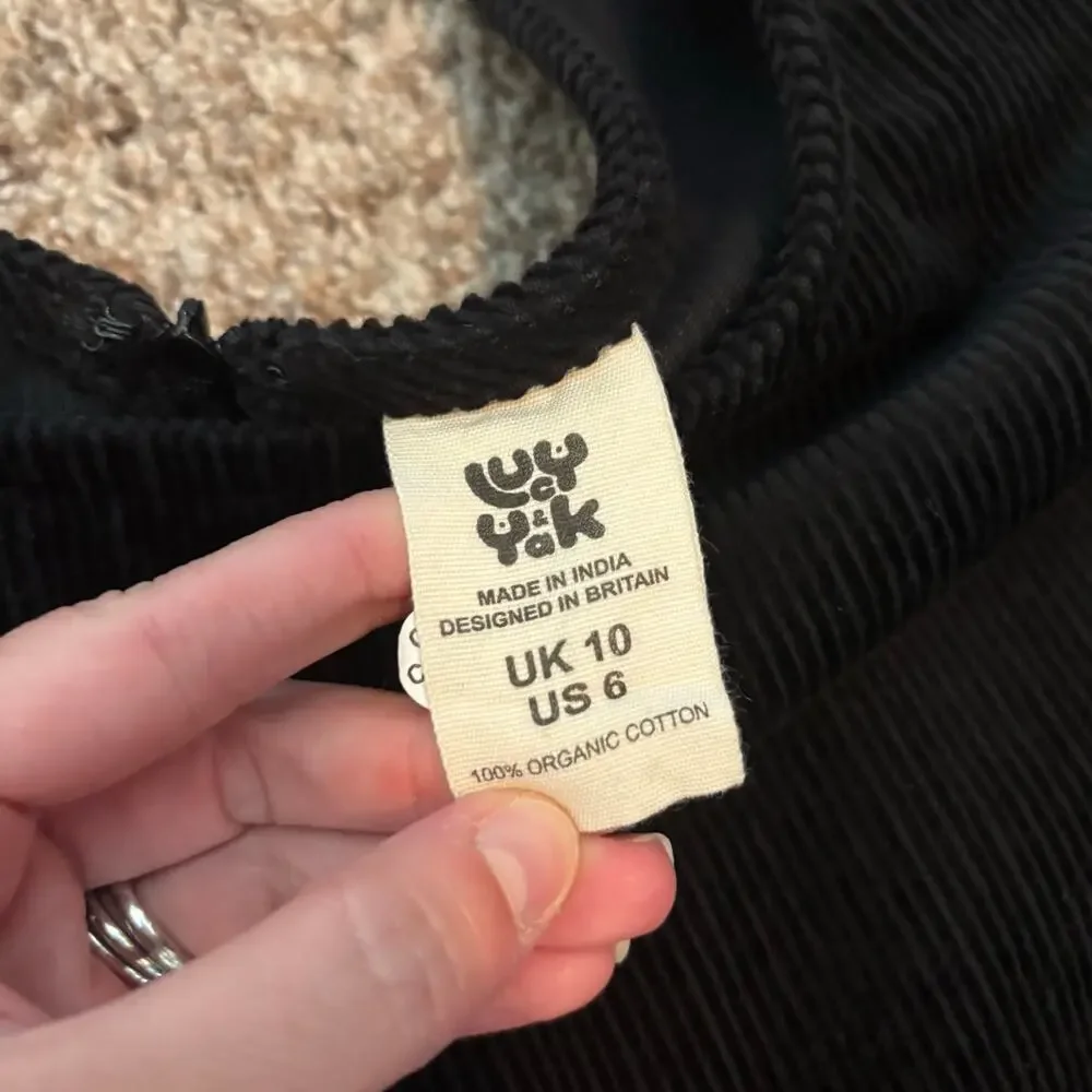 Lucy & Yak Black Corduroy Pinafore Jumpsuit - Picture 13 of 16